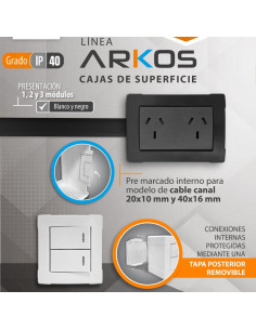 BASE KALOP ARKOS 1 MODULO IP40 NEGRO 2