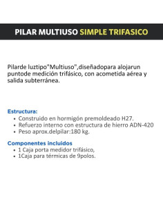 PILAR PREMOLDEADO TRIFAS SIMPLE C/ CAJA MED Y TMG T9. 2