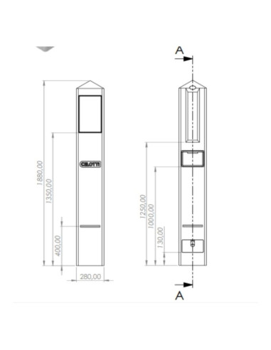 PILAR PREMOLDEADO TRIFAS SIMPLE C/ CAJA MED Y...