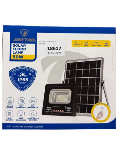 PROYECTOR REFLECTOR LED SOLAR  50W LUZ FRIA IP65
