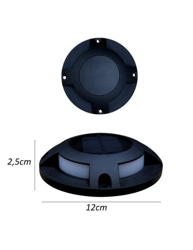 APLIQUE PISO SOLAR LED 1W 4000K IP67 NG ALUMINIO