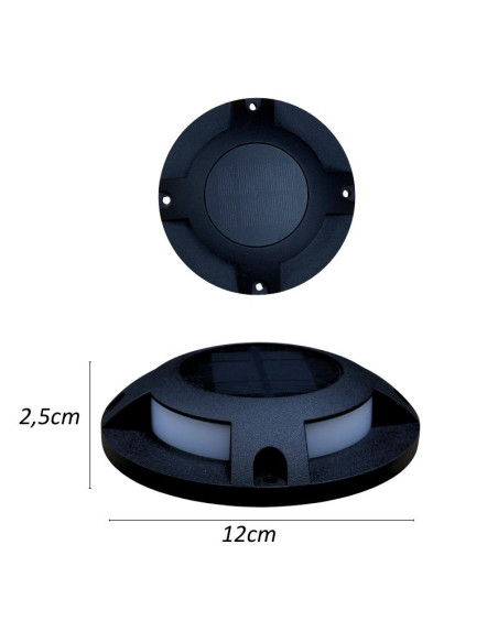APLIQUE PISO SOLAR LED 1W 4000K IP67 NG ALUMINIO