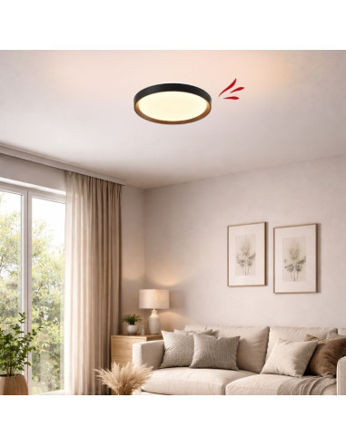 PLAFON LED ALEC 23W 3000K 40CM NEGRO CANDIL