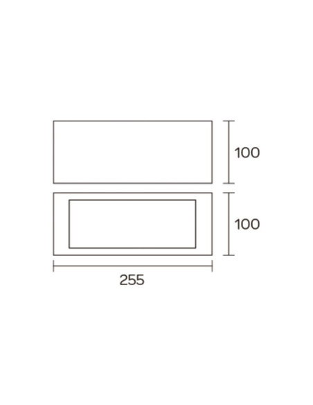 APLIQUE BIDIRECCIONAL RECTO 1103 1 LUZ E27 NEGRO ALUMINIO