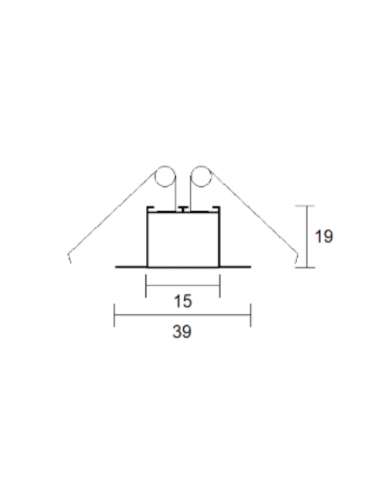 PERFIL P/TIRA LED LUCCIOLA ALUMINIO EMBUTIR...