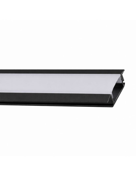 PERFIL PARA TIRA LED CANDIL ALUMINIO EMBUTIR 2M NEGRO