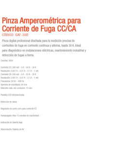 PINZA AMPEROMETRICA GRALF CORR. FUGA GAF-30D 2