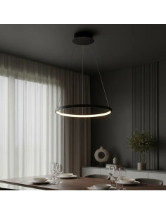 COLGANTE SATURNO 60CM 40W LUZ CALIDA NEGRO 2