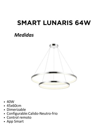 COLGANTE LUNARIS 45/60CM 64W PL CAL/NEU/FRI...