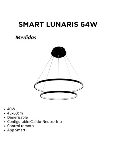 COLGANTE LUNARIS 45/60CM 64W NG CAL/NEU/FRI...