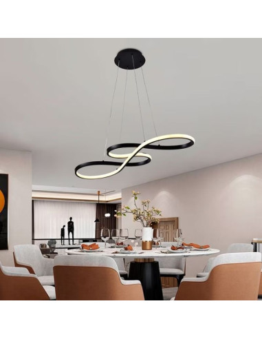 COLGANTE DECO CCT 32W NEGRO LUZ CAL/NEU/FRIA