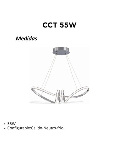 COLGANTE DECO CCT 55W CROMO LUZ CAL/NEU/FRIA