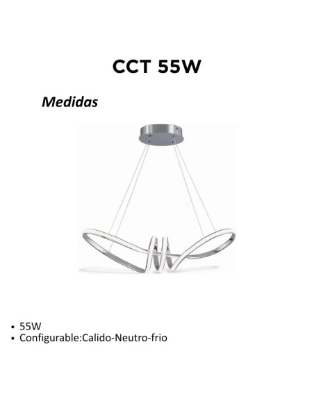 COLGANTE DECO CCT 55W CROMO LUZ CAL/NEU/FRIA