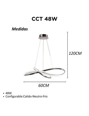 COLGANTE DECO CCT 48W CROMO LUZ CAL/NEU/FRIA
