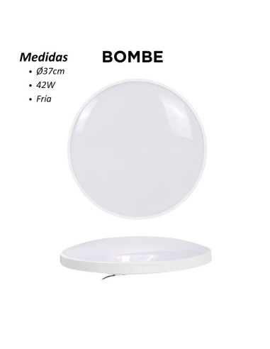 PLAFON REDONDO BOMBE 42W BLANCO LUZ FRIA 6500K...