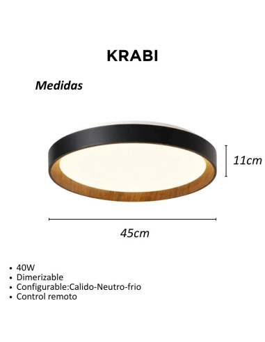 PLAFON RED. KRABI 40W NG CAL/NEU/FRIA 45CM...