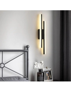 APLIQUE LED CCT 20W NEGRO LUZ CALIDO NEUTRO FRIO 2