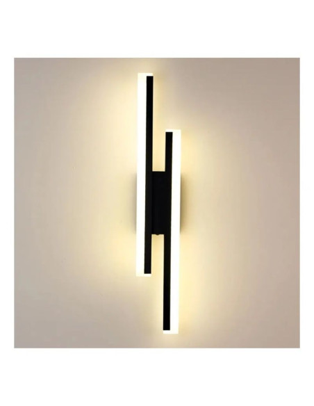 APLIQUE LED CCT 20W NEGRO LUZ CALIDO NEUTRO FRIO