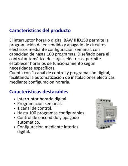 INTERR.HOR. DIG. BAW SEM/C/RES (IHD3YB) 40 PROG.