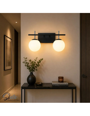 APLIQUE FIORE 2 LUZ GU10 NEGRO CANDIL