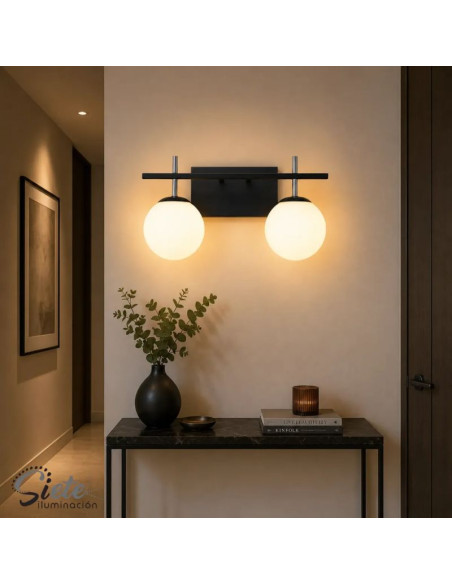APLIQUE FIORE 2 LUZ GU10 NEGRO CANDIL