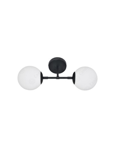 APLIQUE PARED TECHO SENSEI 2 LUCES NEGRO  CANDIL