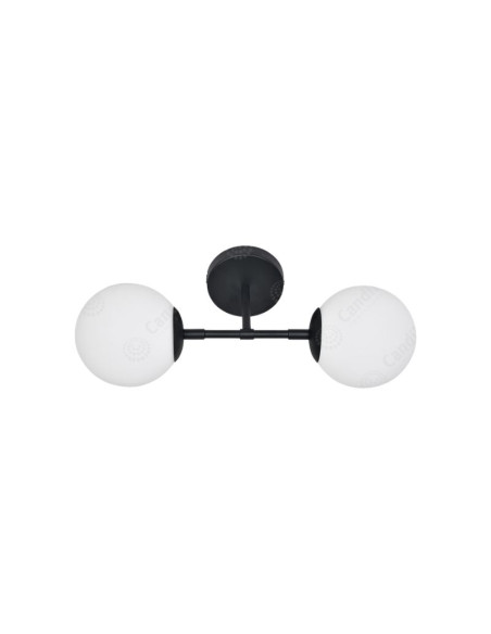 APLIQUE PARED TECHO SENSEI 2 LUCES NEGRO  CANDIL