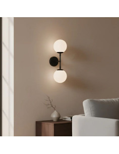 APLIQUE PARED TECHO SENSEI 2 LUCES NEGRO  CANDIL 2
