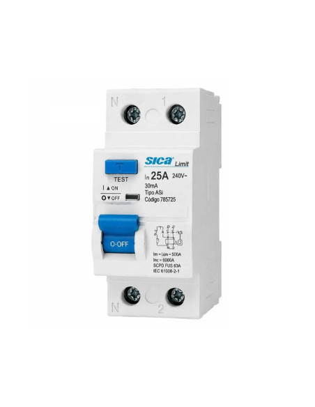 INTERRUPTOR DIFERENCIAL SUPERINMUNIZADO SICA 2X25A 30MA