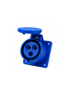 BASE INDUSTRIAL STECK EMB HEMBRA 16A IP44 2P+T AZUL