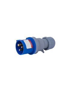 FICHA IND.STECK MACHO 32A IP44 2P+T AZUL 220V