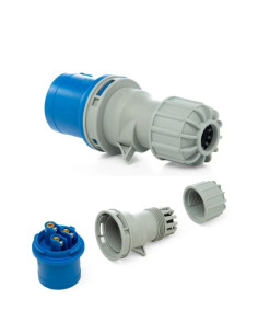 FICHA IND.STECK MACHO 16A IP44 2P+T AZUL 220V 2