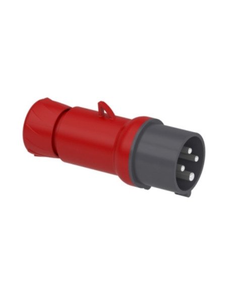 FICHA IND.STECK MACHO 16A IP44 3P+T ROJO 380V