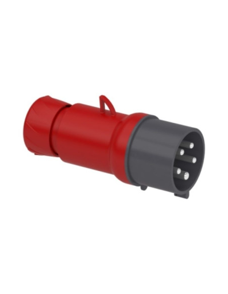 FICHA IND.STECK MACHO 32A IP44 3P+N+T ROJO 380V