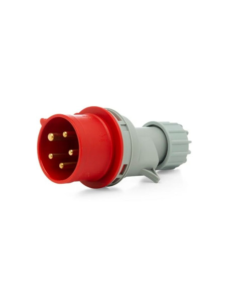 FICHA IND.SICA MACHO 32A IP44 3P+N+T ROJO 380