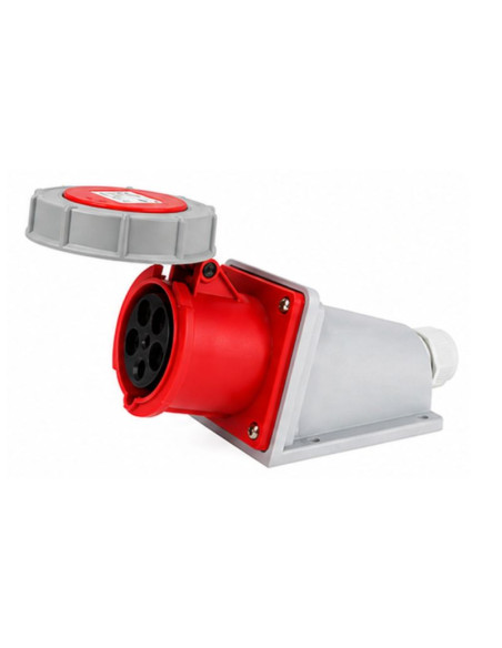 BASE INDUSTRIAL STECK EXT HEMBRA 16A IP44 3P+N+T ROJO