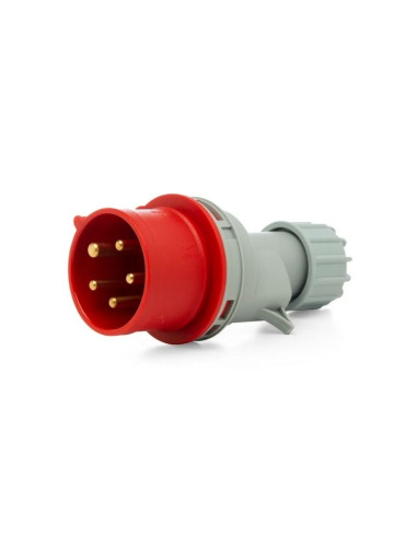 FICHA IND.SICA MACHO 16A IP44 3P+N+T ROJO 380
