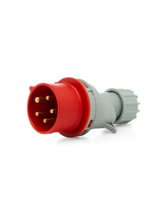 FICHA IND.SICA MACHO 32A IP44 3P+N+T ROJO 380