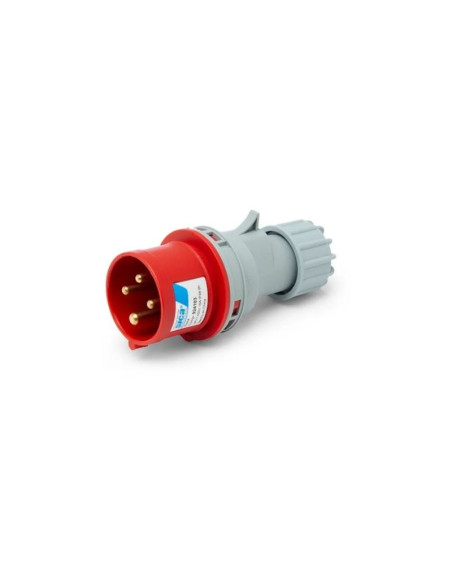 FICHA IND.SICA MACHO 32A IP44 3P+T ROJO 380V