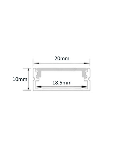 PERFIL PARA TIRA LED ALUMINIO APLICAR 2M SIN...