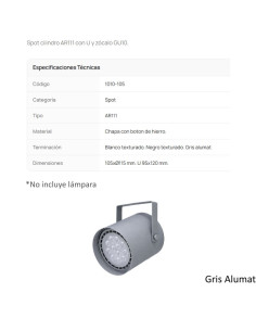 CABEZAL AR111 CILINDRICO ALUMAT 1010 2