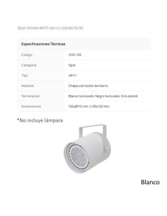 CABEZAL AR111 CILINDRICO BLANCO TEXT 1010 2