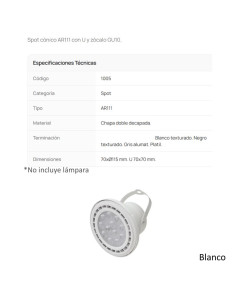 CABEZAL AR111 ESCALONADO BLANCO TEXT 2