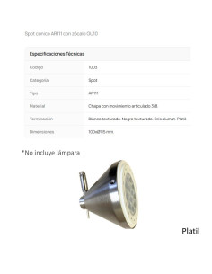CABEZAL AR111 CONICO PLATIL 2