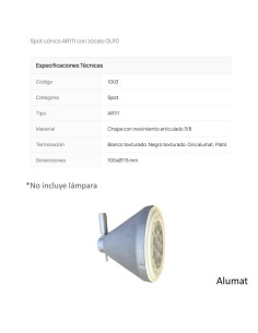 CABEZAL AR111 CONICO ALUMAT 2