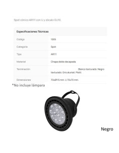 CABEZAL AR111 ESCALONADO NEGRO 2