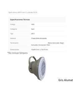 CABEZAL AR111 ESCALONADO GRIS ALUMAT 2