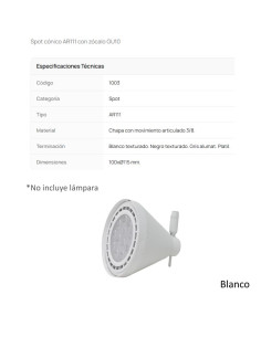 CABEZAL AR111 CONICO BLANCO 2