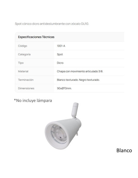 CABEZAL DICRO CONICO 101 BLANCO TEXT