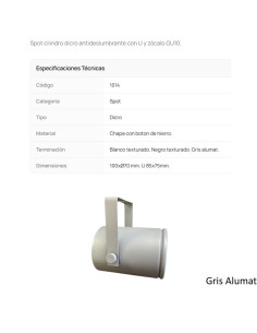 CABEZAL DICRO CILINDRICO 1014 ANTIDES GRIS ALUMAT 2